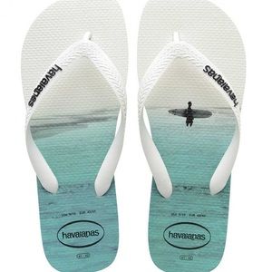 Havaianas Hype White/White/Black FlipFlop Size 6/7